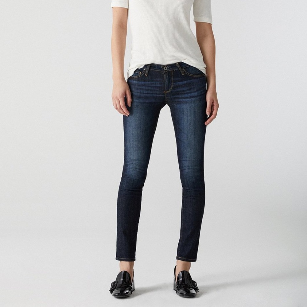 NWT AG Adriano Goldschmied The Stilt Cigarette Leg Jeans, Indigo Blue, Size 24